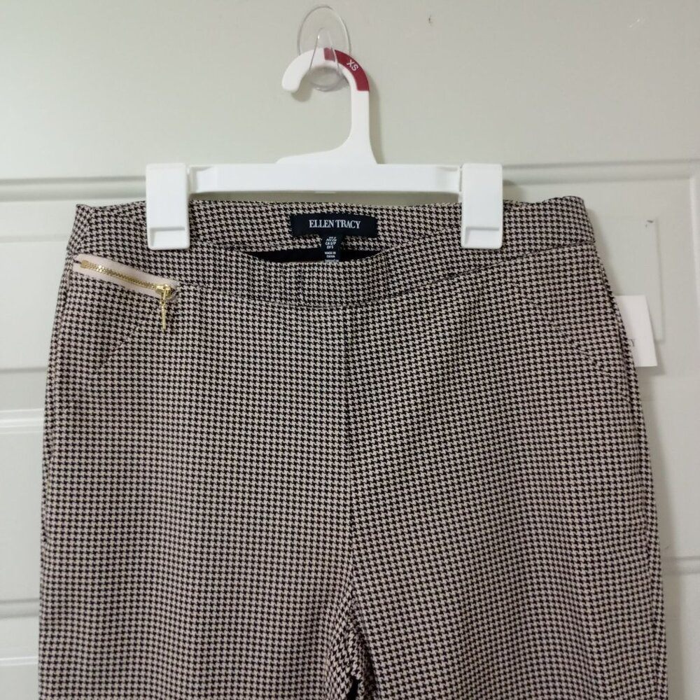Ellen Tracy Womens Houndstooth Ankle Pant Size M Office Pants - Picture 4 of 10